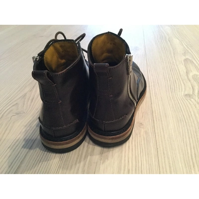 Pre-owned Fendi Leather Boots In Blue