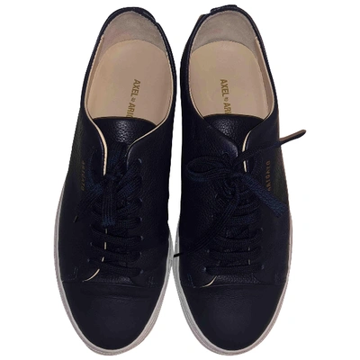 Pre-owned Axel Arigato Leather Low Trainers In Navy