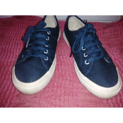 Pre-owned Superga Cloth Low Trainers In Blue