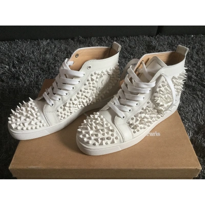 Pre-owned Christian Louboutin White Leather Trainers