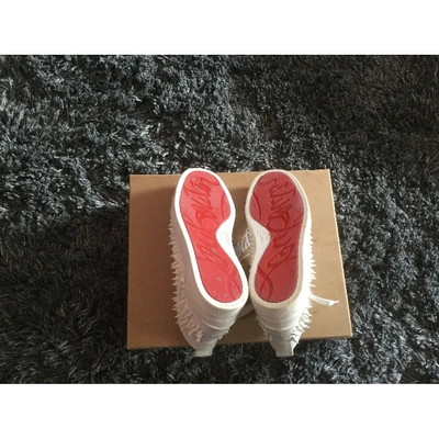 Pre-owned Christian Louboutin White Leather Trainers