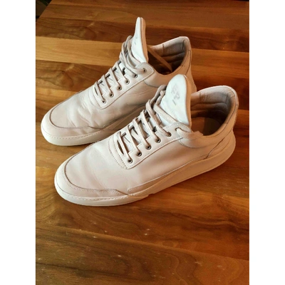 Pre-owned Filling Pieces Ecru Leather Trainers