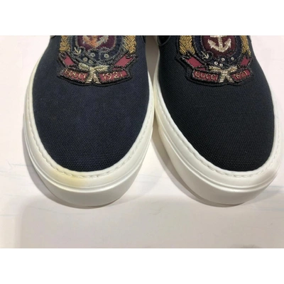 Pre-owned Gucci Cloth Trainers In Black