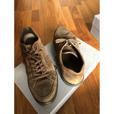 TOD'S Pre-owned Leather High Trainers In Brown