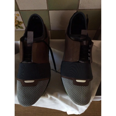 Pre-owned Balenciaga Cloth Low Trainers In Brown
