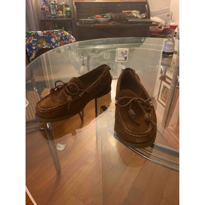 Pre-owned Polo Ralph Lauren Brown Suede Flats