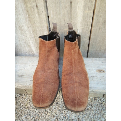 Pre-owned Prada Brown Suede Boots