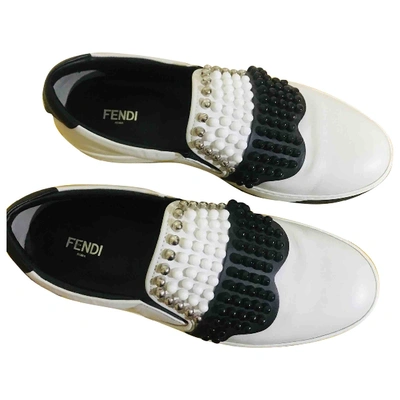 Pre-owned Fendi Leather Trainers In White