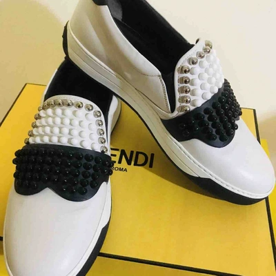 Pre-owned Fendi Leather Trainers In White