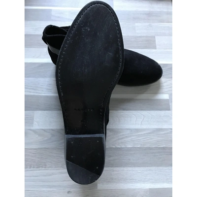 Pre-owned Sandro Black Suede Boots