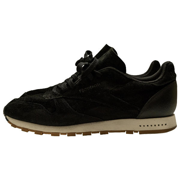 reebok black suede trainers