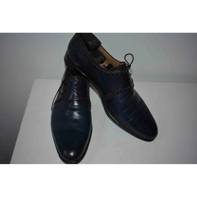 Pre-owned Berluti Navy Leather Lace Ups