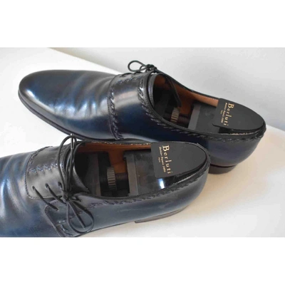 Pre-owned Berluti Navy Leather Lace Ups