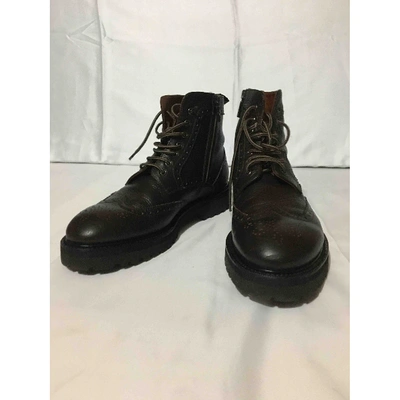 Pre-owned Alberto Guardiani Leather Boots In Brown