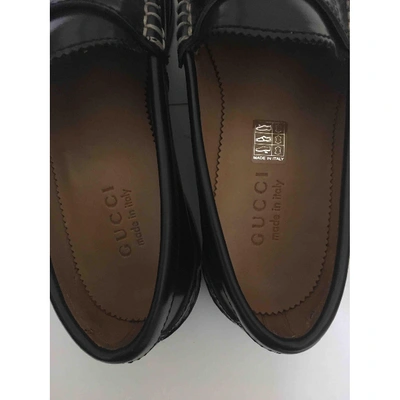 Pre-owned Gucci Black Patent Leather Flats