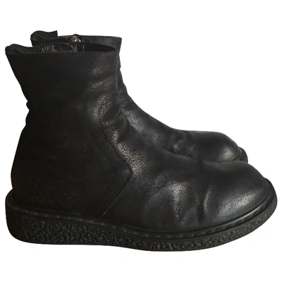 Pre-owned Rick Owens Black Leather Boots