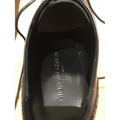 Pre-owned Giorgio Armani Leather Lace Ups In Black