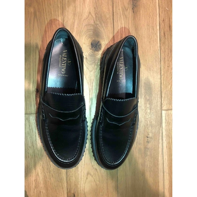 Pre-owned Valentino Garavani Black Leather Flats