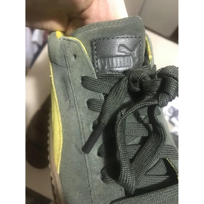 Pre-owned Fenty X Puma Green Leather Trainers