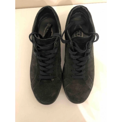 Pre-owned Tod's Blue Suede Lace Ups