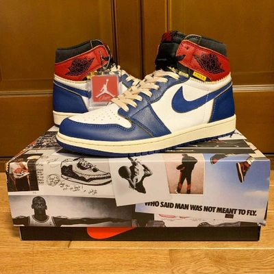 Pre-owned Jordan 1  Leather Sandals In Blue