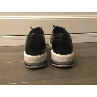 Pre-owned Prada Black Leather Lace Ups