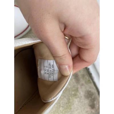 Pre-owned Thom Browne Leather Low Trainers In White