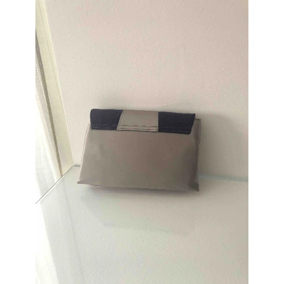 Pre-owned Emporio Armani Silk Clutch Bag In Grey