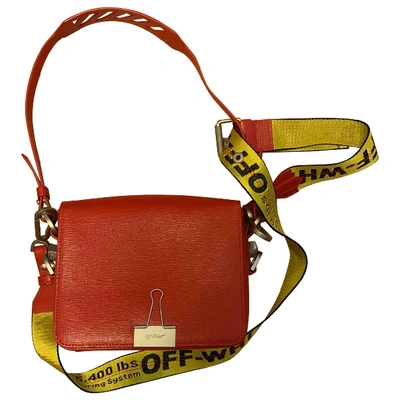 Pre-owned Off-white Binder Patent Leather Crossbody Bag In Red