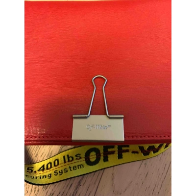 Pre-owned Off-white Binder Patent Leather Crossbody Bag In Red