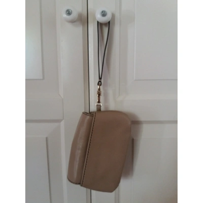 Pre-owned Moschino Cheap And Chic Leather Clutch Bag In Beige