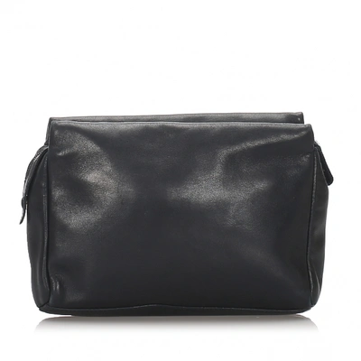Pre-owned Prada Black Leather Clutch Bag