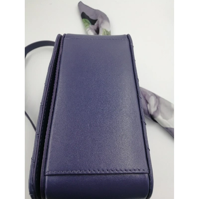 Pre-owned Off-white Binder Purple Leather Handbag