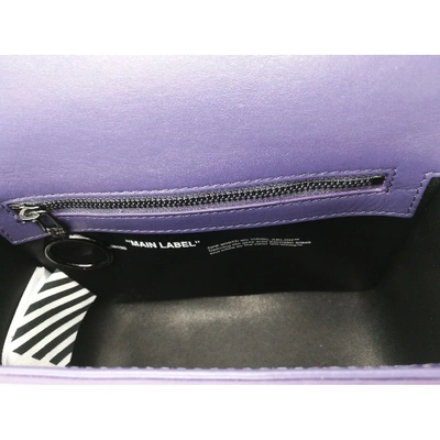 Pre-owned Off-white Binder Purple Leather Handbag