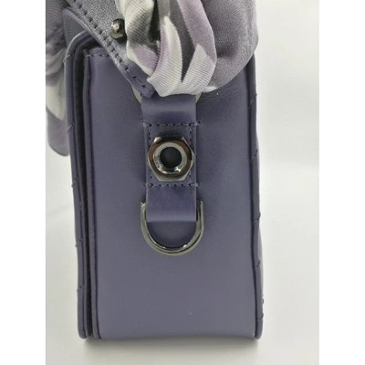 Pre-owned Off-white Binder Purple Leather Handbag