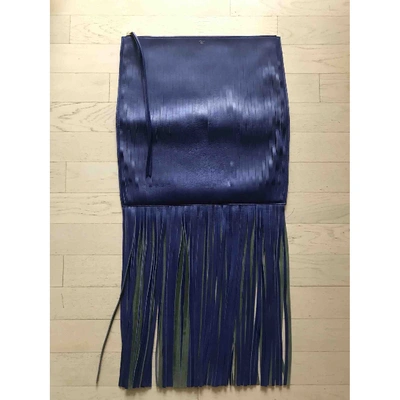 Pre-owned Celine Blue Leather Clutch Bag