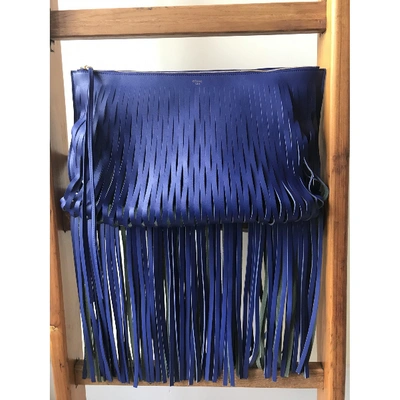 Pre-owned Celine Blue Leather Clutch Bag
