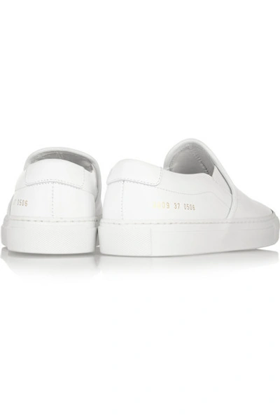 Shop Common Projects Leather Slip-on Sneakers In White