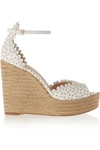 TABITHA SIMMONS Harp Perforated Leather Wedge Sandals