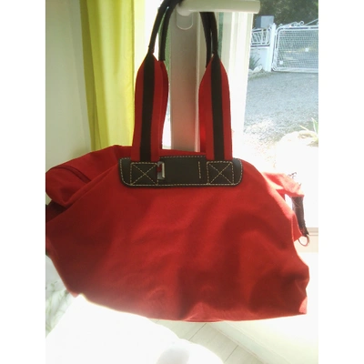 LANCEL Pre-owned Cloth Travel Bag In Red