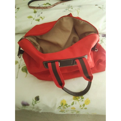 Pre-owned Lancel Cloth Travel Bag In Red