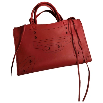 Pre-owned Balenciaga Blackout Red Leather Handbag