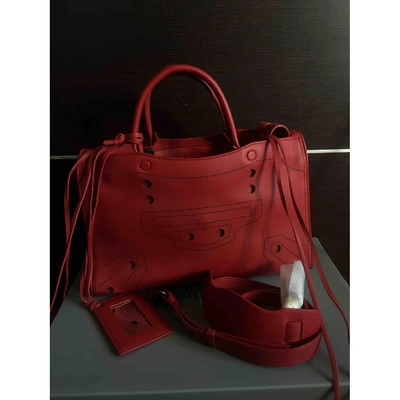 Pre-owned Balenciaga Blackout Red Leather Handbag