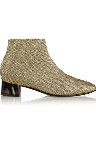 Robert Clergerie Cartico Lamé Ankle Boots In Gold