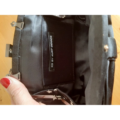 Pre-owned Kurt Geiger Silk Clutch Bag In Black