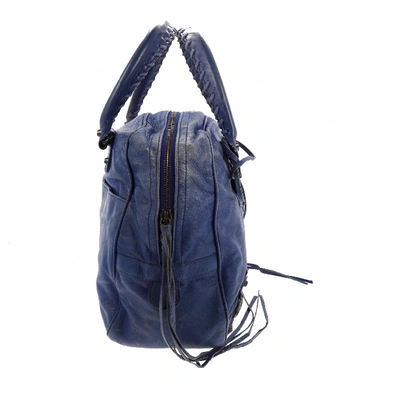 Pre-owned Balenciaga Blue Leather Handbag