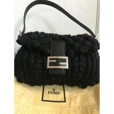 Pre-owned Fendi Baguette Black Wool Handbag