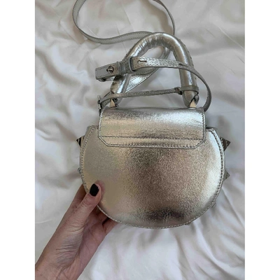 Pre-owned Salar Leather Crossbody Bag In Silver