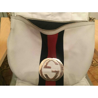 Pre-owned Gucci Leather Handbag In White