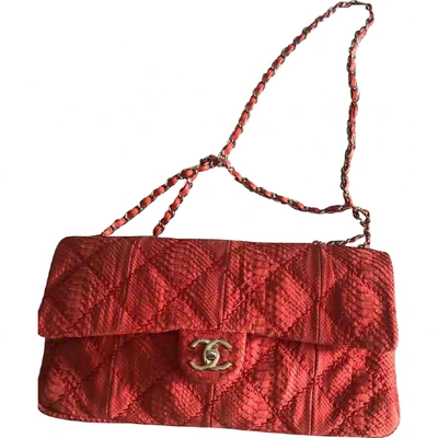 Pre-owned Chanel Red Python Handbag